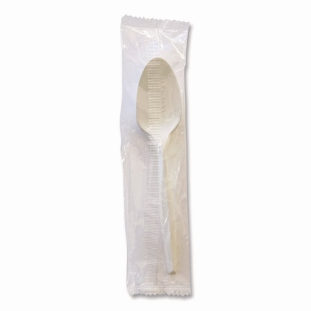 Boardwalk Mediumweight Wrapped Polypropylene Cutlery, Spoon, 5.31", Plastic, White, PK1000 BWKSPOONMWPPIW